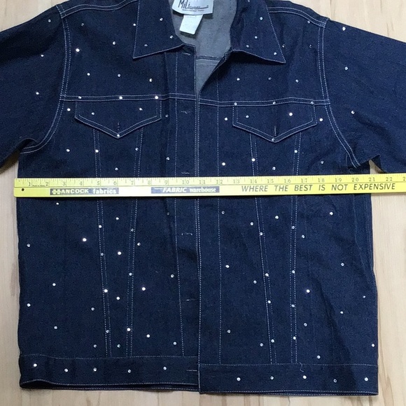 Vintage Rhinestone Studded Western Style Blue Jean Jacket Size Small - Picture 5 of 10